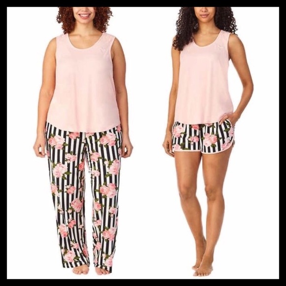 Betsey Johnson Other - BETSEY JOHNSON Rose Stripe 3 Piece Lounge Set